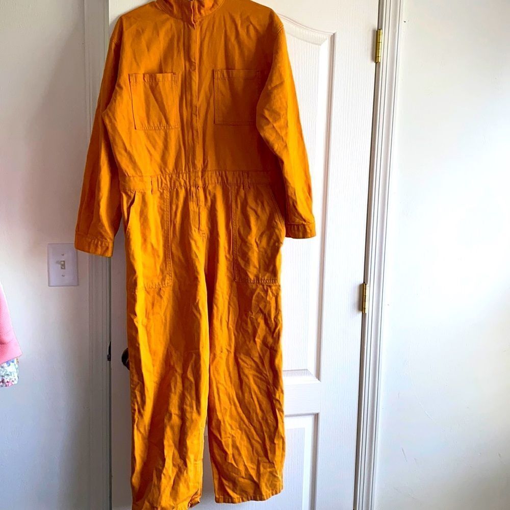 ASOS orange denim overall